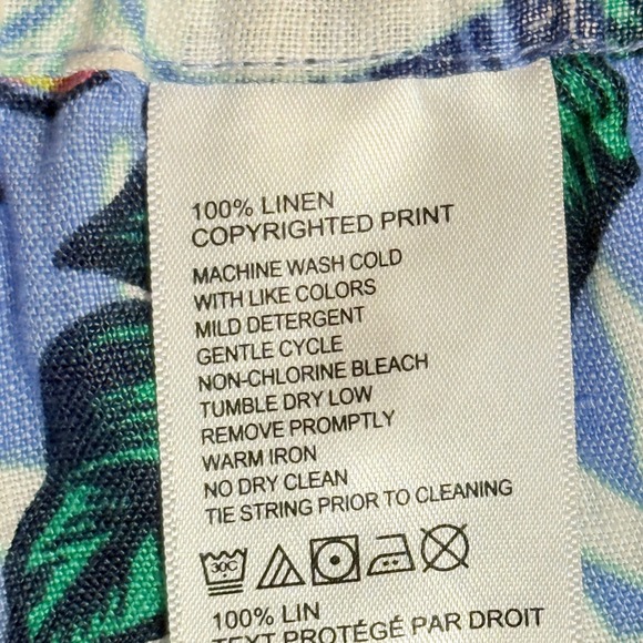 Tommy Bahama Women Small Shorts Linen Pineapple Blue Tropical Resort Luxe Cruise - Picture 6 of 6